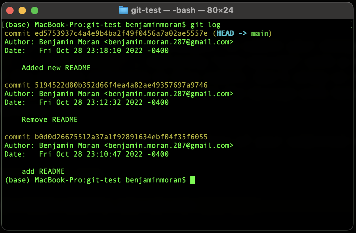 git log