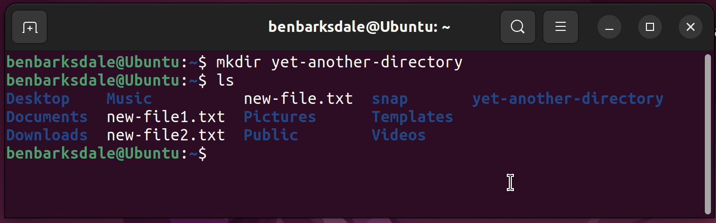 Linux make new directory