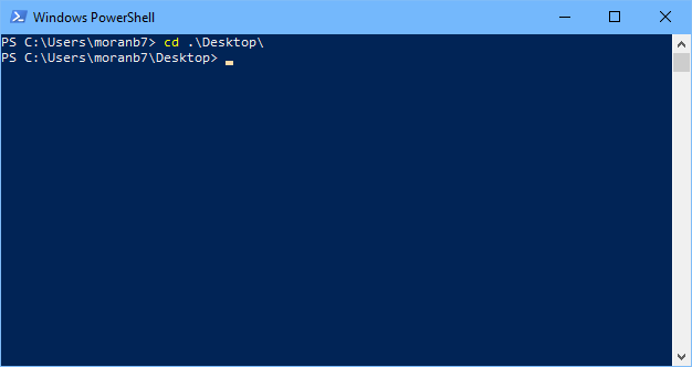 PowerShell change directory down