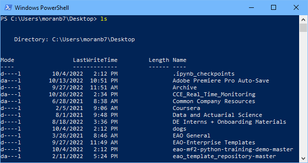 powershell-list-contents